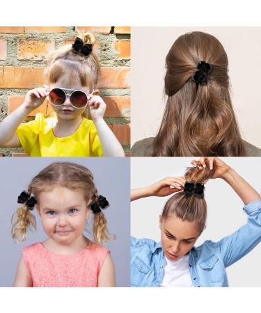 2Pcs Black Ribbon Hair Bow Clips for Girls & Women | 3 inch Ponytail Holder with Duckbill Clip - Buy Online on GoSupps.com