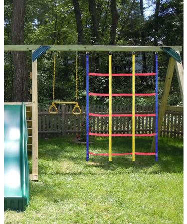 Rainbow Craft Climbing Cargo Net for Kids - Outdoor Ninja Warrior Obstacle Course Accessory for Swing Set, Treehouse, and Jungle Gym - Buy Online on GoSupps.com