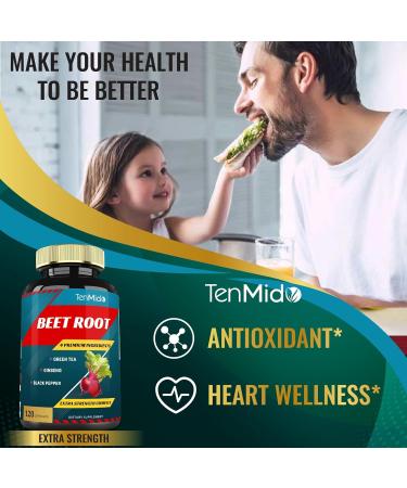 Beet Root Extract Capsules 4 Months Supply & Green Tea Ginseng Black Pepper | Increased Energy Athletic Performance Supports Boosts Stamina | Nutritional Workout Supplements - Buy Online on GoSupps.com