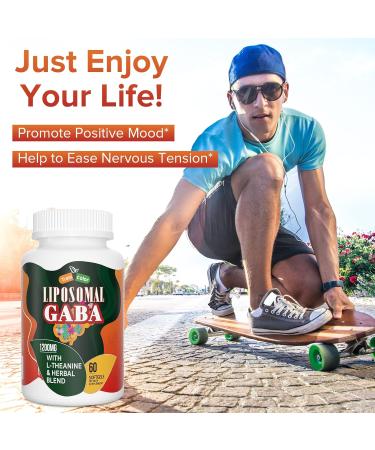 Trasicolor Liposomal GABA with L-Theanine 1200mg - High Absorption GABA Complex with Ashwagandha Chamomile Tart Cherry - 60 Softgels - Buy Online on GoSupps.com