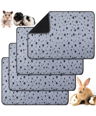 Namalu 4 pieces of guinea pigs cage fleece guinea pigs in a littering absorbent guinea pig pipi pads reusable slippery guinea pig matt with star pattern (60 x 90 cm)