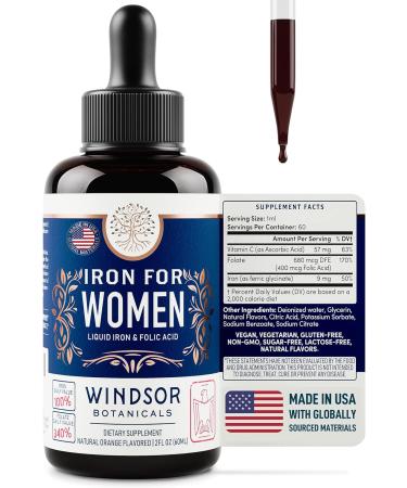 Women's Liquid Iron & PMS Relief Capsules Bundle - Windsor Botanicals - Buy Online on GoSupps.com