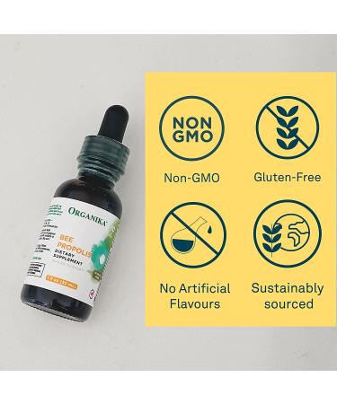 Organika Bee Propolis Liquid 30ml - Natural Immune Support & Sore Throat Relief | Antioxidant Supplement, Gluten-Free, Alcohol-Free - 1 Fl Oz - Buy Online on GoSupps.com