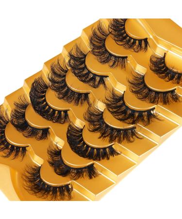 JIMIRE Eyelashes Fluffy Volume Lashes Dramatic Strip D Curl False Eyelashes 20MM Mink Lashes Bulk Full Volume 7 Styles Mixed 7 Pairs Multipack - Buy Online on GoSupps.com
