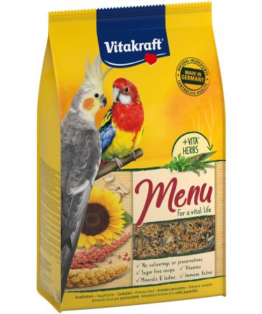 Vita power menu bird lining nymphic lining main feed for large parlor nutritional -physiologically coordinated with seeds and grain without adding sugar (1x 3kg) 3 kg (1 Pack) - Buy Online on GoSupps.com