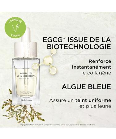 Elizabeth Arden White Tea Skin Solutions Regenerating Bi-Phase Oil-Serum light texture rich in White Tea Oil Plumps and Brightens the complexion Vegan Formula 30ml - Buy Online on GoSupps.com