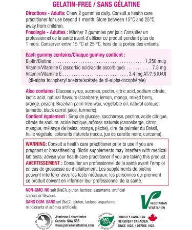 Jamieson High Potency Biotin Gummies 100 Count - Buy Online on GoSupps.com