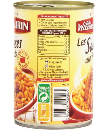 William Saurin White Beans Sausage 420 g - Pack of 6 - Buy Online on GoSupps.com