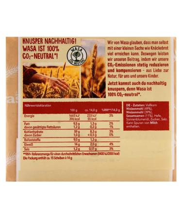 Buy Wasa Sesame & Wholegrain Crispbread - Pack of 12 (2400g) | International Shipping Available - Buy Online on GoSupps.com