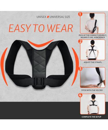 Posture Corrector for Men and Women | Adjustable Upper Back Support & Pain Relief | Invisible Under Clothes - Buy Online on GoSupps.com