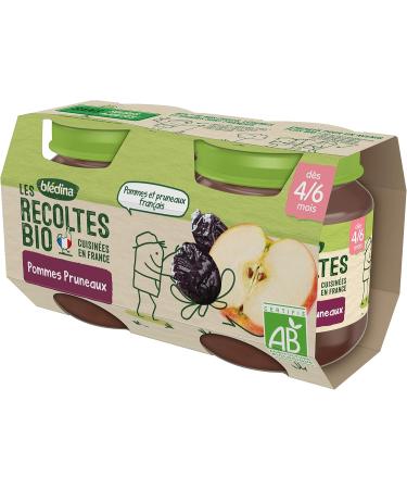 Bl dina Les R coltes Organic Small Pots for Babies from 4 to 6 Months Plum Apples 2 x 130 g (Pack of 12) - Buy Online on GoSupps.com