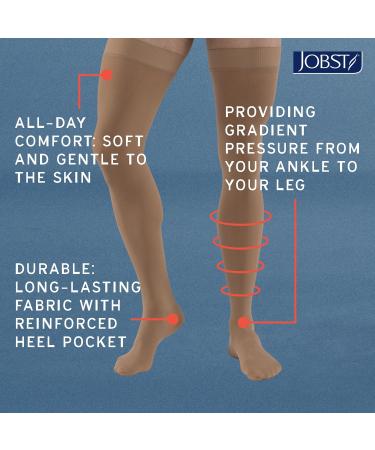 JOBST Relief Knee High Compression Socks 30-40mmHg | Unisex Open Toe Silicone Dot Band | Comfortable & Stylish | Black Petite Medium - International Shipping Available - Buy Online on GoSupps.com