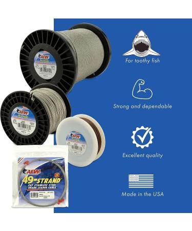 American Fishing Wire 49 Strand Stainless Steel Leader Cable - Heavy Duty Wire for Shark Fishing, 900lb Test, Camo, 800lb Test, 2.06mm Dia, 30ft - Buy Online on GoSupps.com