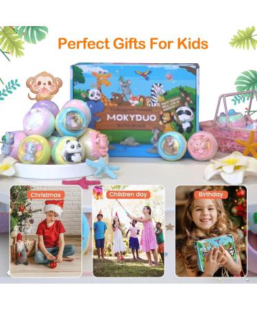 MOKYDUO Bath Bombs for Kids Bath Bomb Assortment Educational Animal Toys Inside Birthday Gift for Boys and Girls Easter Bath Bombs Endangered Animals - Buy Online on GoSupps.com