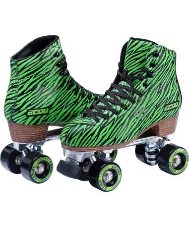 ECOO Women's & Girls' 2 Layer PU Leather Roller Skates - Green, Size US Women 10 / US Men 9 - Buy Online on GoSupps.com