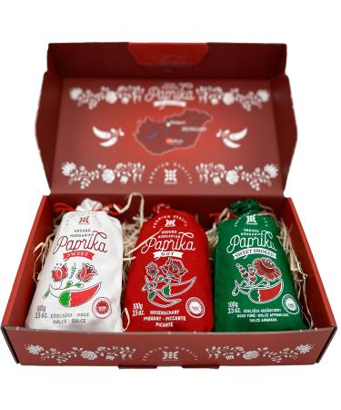 Hungarian Paprika Powder Gift Set (3 x 100g) Imported from Kalocsa Hungary Sweet Spicy and Smoked Paprika - Buy Online on GoSupps.com