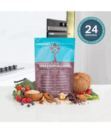 LyfeFuel Meal Replacement Shakes - All-in-One Plant-Based Nutrition Shake & Smoothie Powder - Organic Greens and Superfoods  Complete Vegan Protein  & 50+ Whole Food Nutrients (Chocolate  24 Servings) Dairy-Free  Keto  Low - Buy Online on GoSupps.com