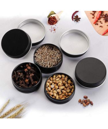 KisSealed 50 Pack Mini Aluminum Round Tin Jar 0.5 oz Refillable Metal Storage Travel Tins 15ML Black Empty Cosmetic Sample Containers Bottle with Screw Lid for Lip Balm Salve Powder Spice & Candies - Buy Online on GoSupps.com