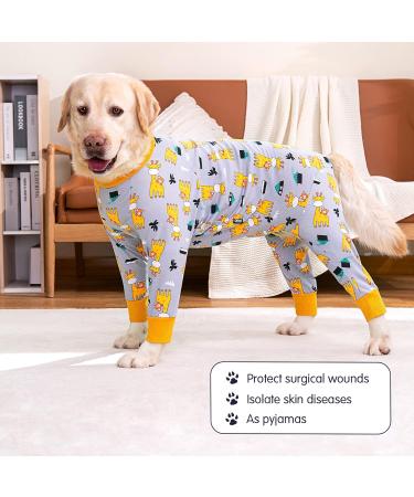 AXCIMOND Dog Recovery Suit for After Surgery - Long-Sleeved Wound Protection for Dogs | XL Gray Giraffe | Alternative to Neck Collars - Buy Online on GoSupps.com