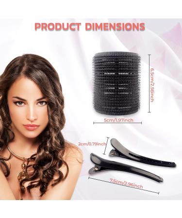 Mirzian 12Pcs Jumbo Hair Rollers - Heatless Self Grip Velcro Curlers with Duckbill Clips for Long & Short Hair (50mm) - Buy Online on GoSupps.com