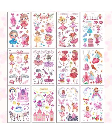 24 Sheets FANOST Glitter Tattoos for Girls - Mermaid, Unicorn, Butterfly, Princess, Flower Fairy Designs - Temporary Fake Tattoos for Kids Party Favors - Buy Online on GoSupps.com