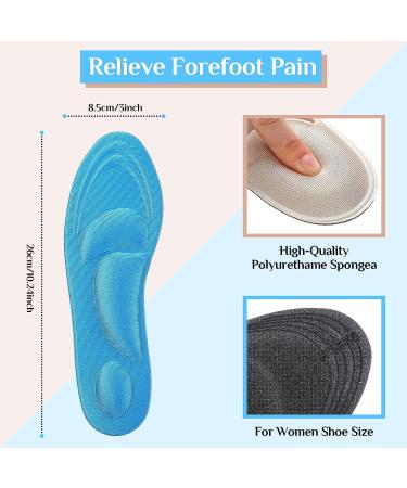 4 Pairs Women's Arch Support High Heel Cushion Insoles - Breathable Shoe Inserts for Massaging Relief - Buy Online on GoSupps.com