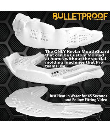 Bulletproof Kevlar Sports Mouth Guard | 3X Stronger | Adult & Youth | Football, Lacrosse, MMA | Thin & Lightweight | White - Buy Online on GoSupps.com