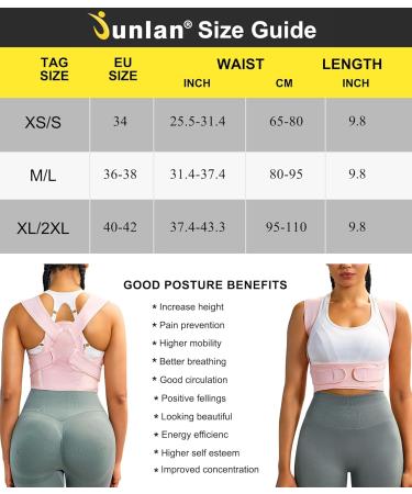 Junlan Adjustable Posture Corrector for Men & Women | Back Support Shoulder Belt | Pink XS-S | Posture Trainer for Neck Shoulder & Back - Buy Online on GoSupps.com