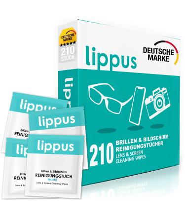 Lippus Premium glasses cleaning cloth 210 pieces - suitable for all glasses screens & cameras- streak and residue-free- cleans & disinfected