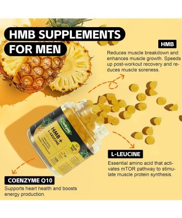 Q'ankyaq 3000mg HMB Supplements Chewable Muscle Growth & Relief Workout Recovery for Elder with Vitamin D3 Sugar Free 120 Counts - Buy Online on GoSupps.com