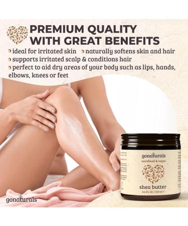 GoNaturals Pure Unrefined Shea Butter - Nourishing Organic Skin Care for Dry & Damaged Skin 250ml  - Buy Online on GoSupps.com