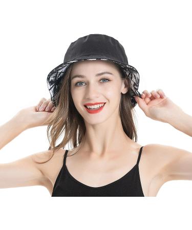 ZLYC Unisex Palm Tree Black Bucket Hat - Summer Travel Fisherman Cap for Women Men Teens - Buy Online on GoSupps.com