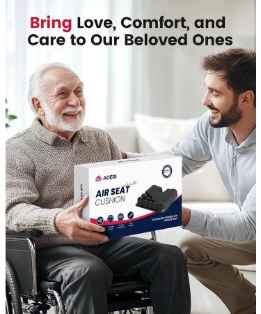 ADERI Airbag Wheelchair Cushion with Ventilation Channels for Pressure Sore - Black - Buy Online on GoSupps.com