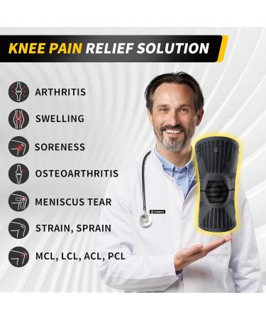 CAMBIVO Knee Brace Support - Upgraded Compression Sleeve for Running Hiking & Basketball | Pain Relief for Arthritis ACL & Meniscus Tear - Small Black - Buy Online on GoSupps.com