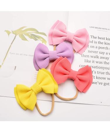 20 PCS Big Bows Nylon Headbands for Baby Girls | Hair Accessories for Newborns, Infants, Toddlers - Buy Online on GoSupps.com