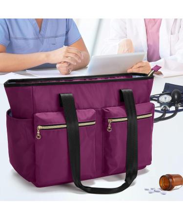 Durable Damero Nurse Work Bag | Stylish Utility Tote for Women | Ideal for Medical Professionals | Purple - Buy Online on GoSupps.com