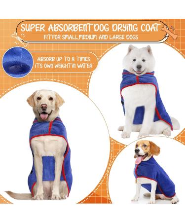 Jostift Microfiber Dog Bathrobe - Absorbent Quick-Drying Bath Towel for Small & Large Dogs | Adjustable Straps (Blue-S) - Buy Online on GoSupps.com
