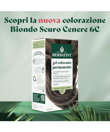  Herbatint Herbatint Permanent Hair Color Gel 6C Dark Ash Blonde - 170 ml | Ammonia-Free 100% Gray Coverage | For Sensitive Skin with 8 Natural Organic Extracts - Buy Online on GoSupps.com