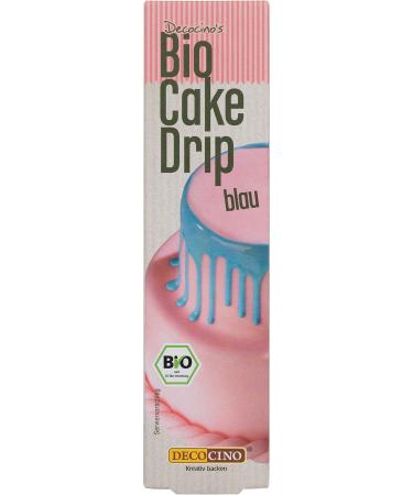Decocino Bio Cake Drip Blue - 40 g - ready -to -use cake glaze in organic quality for decorating Drip Cakes cakes and cake pops - palm oil -free