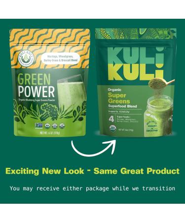 Kuli Kuli Green Power 6 oz - Super Greens Powder - Nutrient Dense Moringa, Wheatgrass, Broccoli & Barley Grass Blend - 100% Plant Based Organic Superfood Posder Sourced from Remote Farms Green Power 6 Ounce (Pack of 1) - Buy Online on GoSupps.com