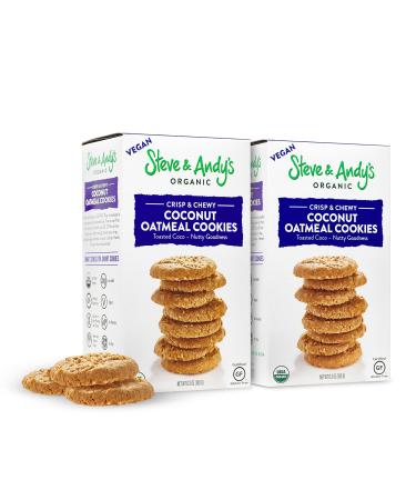 Steve and Andys - Soft and Chewy All-Natural Oatmeal Coconut Cookies, Gluten Free Cookies for Dessert, No Corn Syrup, No Tree Nuts, Kosher, and Non Gmo (2 Pack)