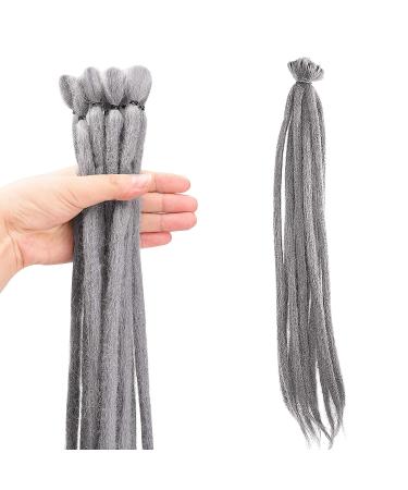 No LIFE 10PCs 50cm silver gray dreadlock extensions one-sided crocheted synthetic dreadlocks accessories jamaica punk hip-hop reggae hair braiding wigs faux locs for fashion men women