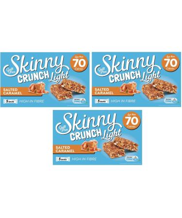 Skinny Crunch Light Salted Caramel 5 Snack Bars 3 Packs