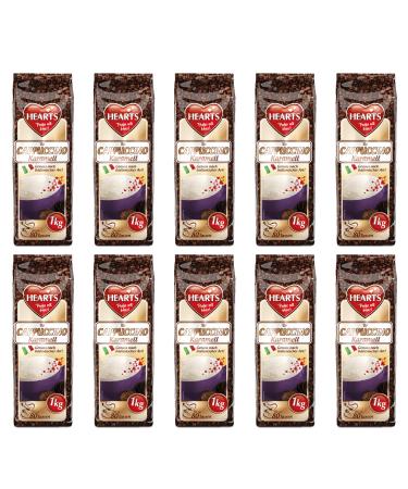 Hearts Cappuccino Caramel, 10 x 1 kg, easily soluble, instant coffee powder sufficient for 800 cups