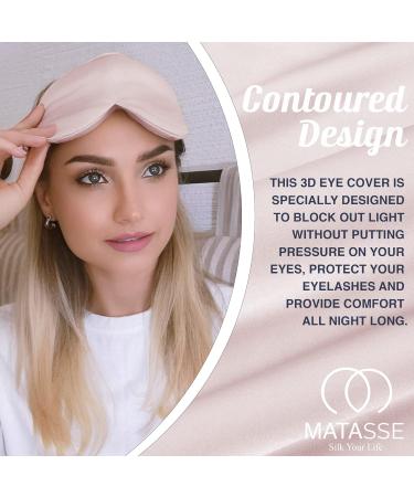 MATASSE Silk 3D Contoured Eye Mask - Champagne & Pink Sleep Mask for Women Men - Silk Eye Cover to Prevent Wrinkles - Buy Online on GoSupps.com
