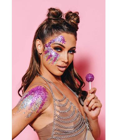 Hemway Fuchsia Pink Rose Gold Mix Glitter Chunky Powder 10g - Multi Purpose Arts & Crafts, Makeup, Body & Hair Festival Decorations - Buy Online on GoSupps.com