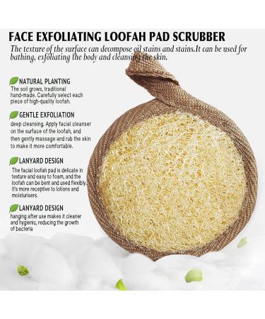 Facial Peeling Luffa Pad Scrubber - Soft Foaming Face Makeup Remover Sponge (4 Pack) | Cleans Pores & Blackheads - Brown - Buy Online on GoSupps.com