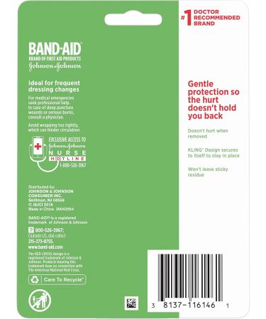 Buy Band-Aid Hurt-Free Self-Adherent Elastic Wound Wrap - Ideal for Post-Surgical Care & Joint Support - 2 in x 2.3 yd - International Shipping Available - Buy Online on GoSupps.com