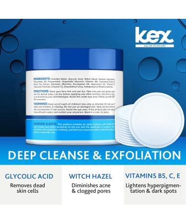 Glycolic Peel Pads - Natural Exfoliating Pads with Vitamins B5 C E & Green Tea | Anti-Aging Acne Control Brighter Skin - Shop Internationally - Buy Online on GoSupps.com