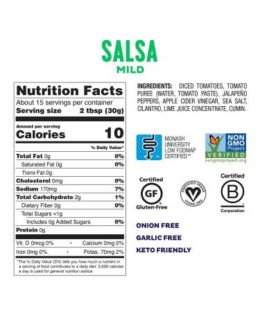 Fody Foods Vegan Mild Salsa | Chunky Tomato Jalapeno | Low FODMAP & Gut Friendly | Gluten & Lactose Free | Non GMO - Buy Online on GoSupps.com